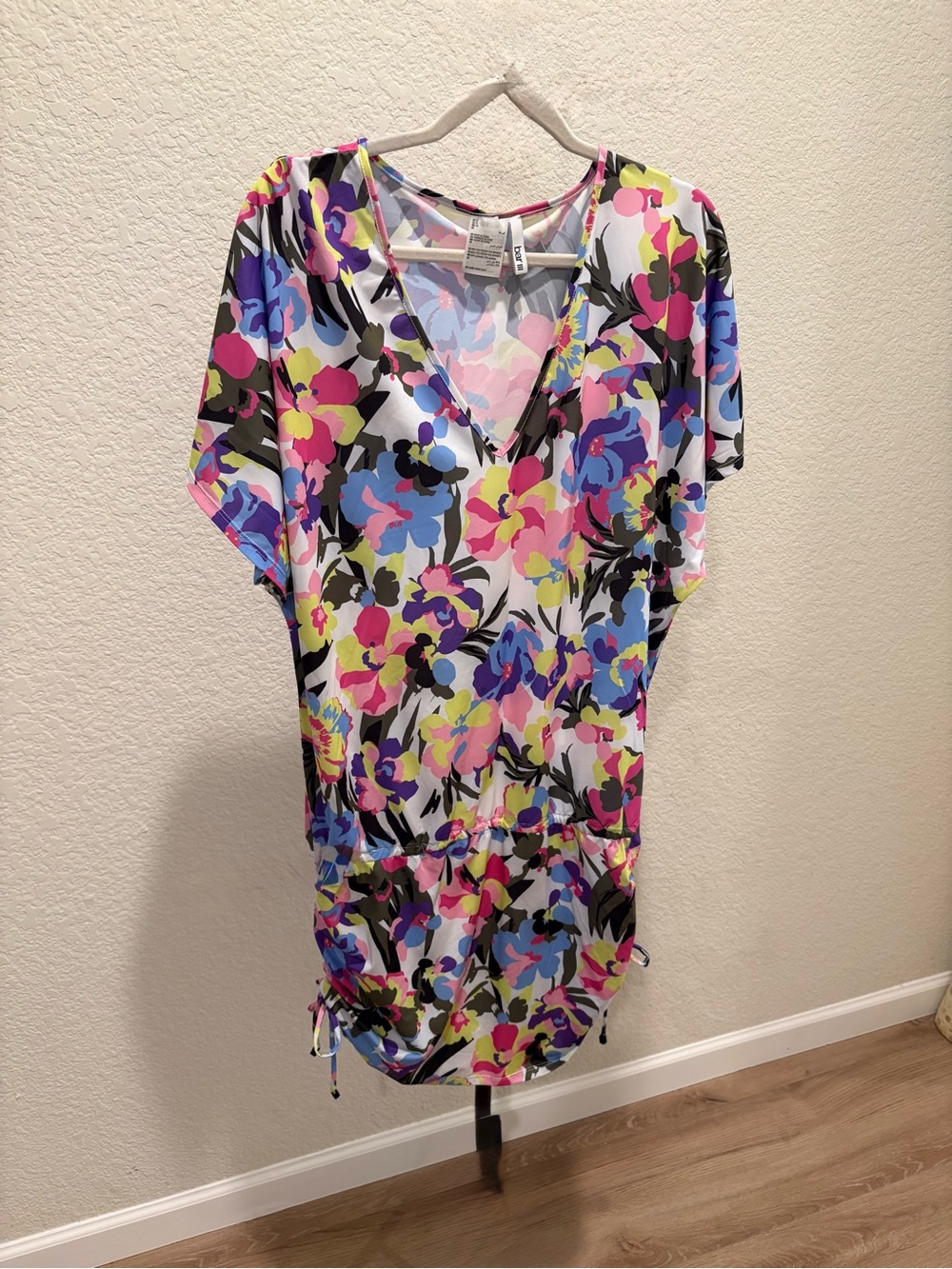 Bar III Floral Swim Coverup in White, Pink, Blue, Yellow, Green